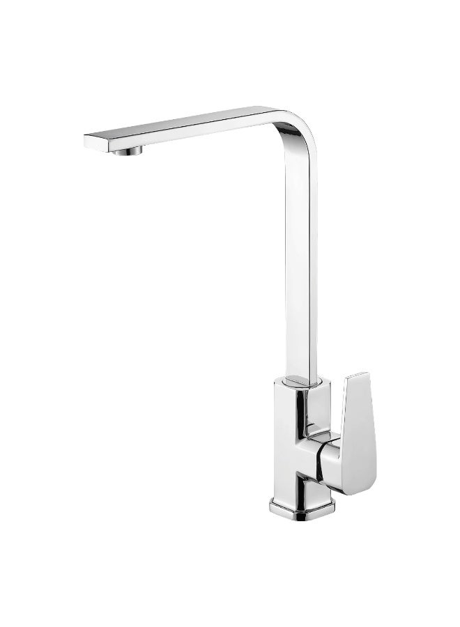Euro Spring Eurospring Square L-Shape Kitchen Mixer with Swivel Spout - Solid Brass and Chrome - Image 1